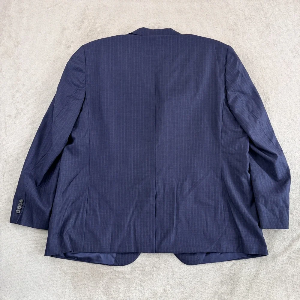 Loro Piana x Cremieux Sport Coat Blazer Navy Check 100% Wool Super 130s Men 52R